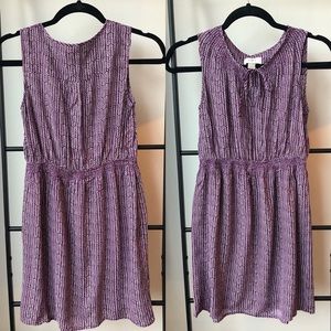 Loft conch waist dress, purple, size XS petite